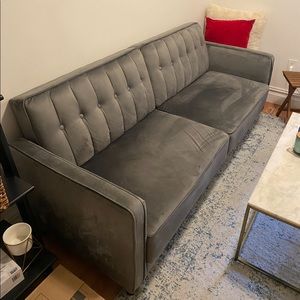Velvet sofa sleeper with arms